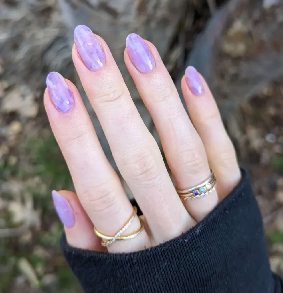 Amethyst Marble Jewel Tone Nails