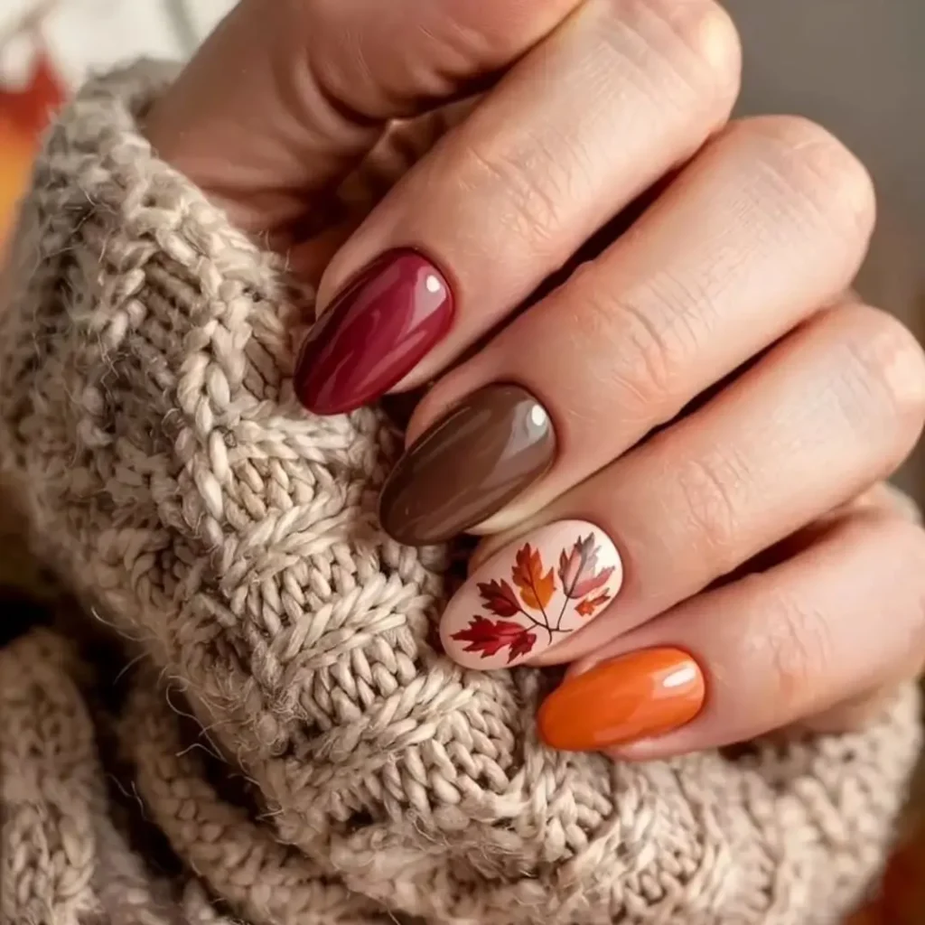 Autumn Leaves Fall Nail Art