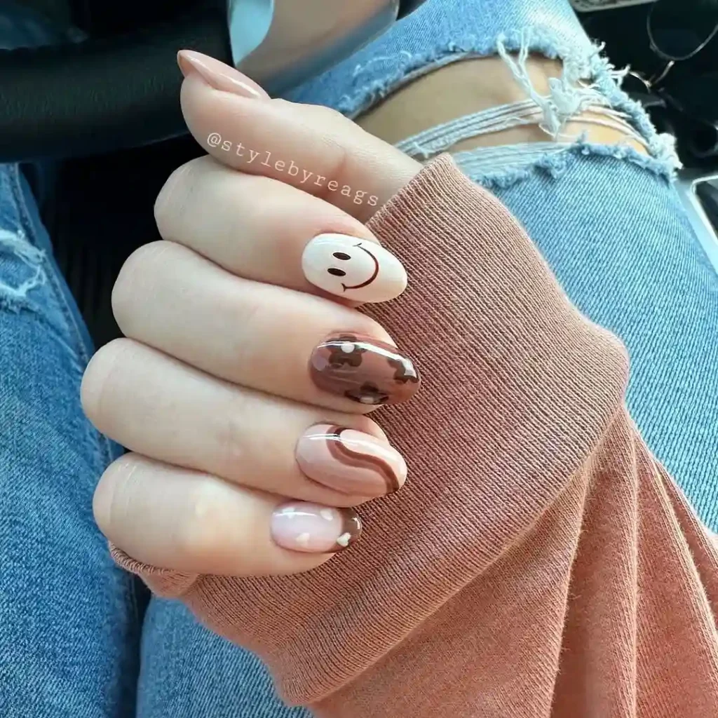 Brown Smiley Face Mixed Design