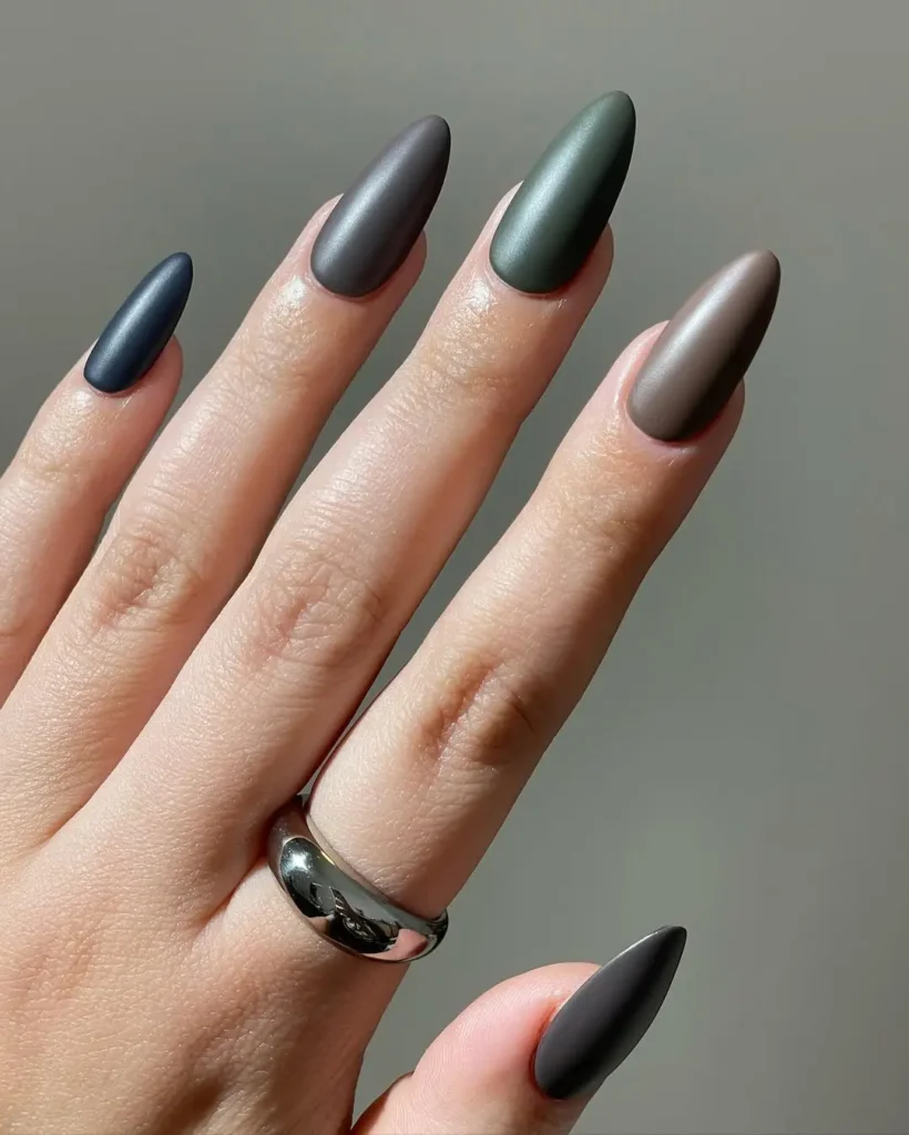 Dark Academia Matte Skittle Nail