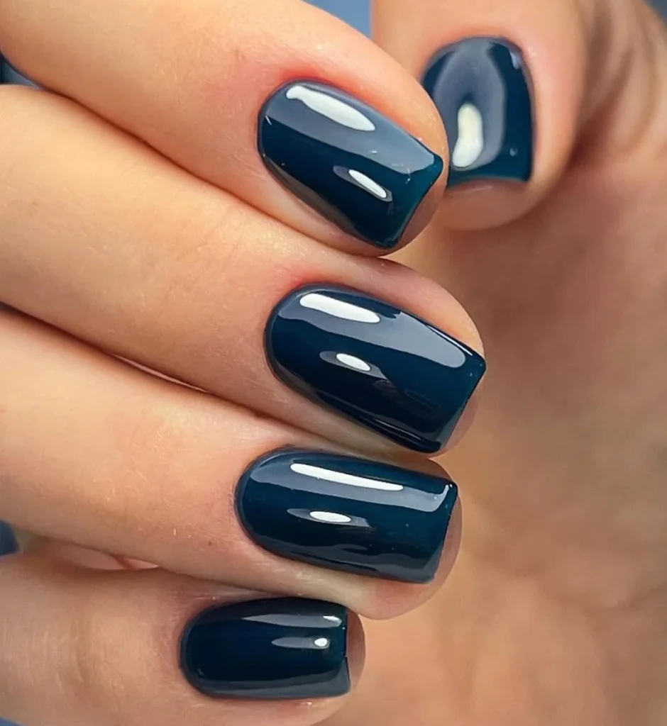 Dark Midnight Navy Blue Nail Color