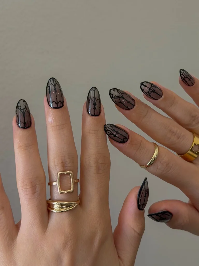 Gothic Stained Glass Dark Nail 