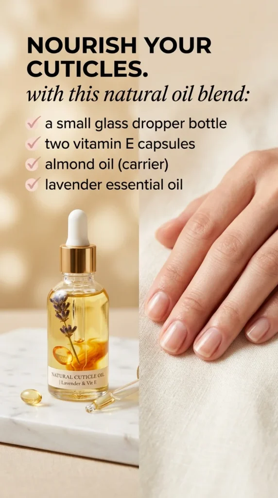 Natural Cuticle Oil Blend Lavender Vitamin E for Healthy Nails