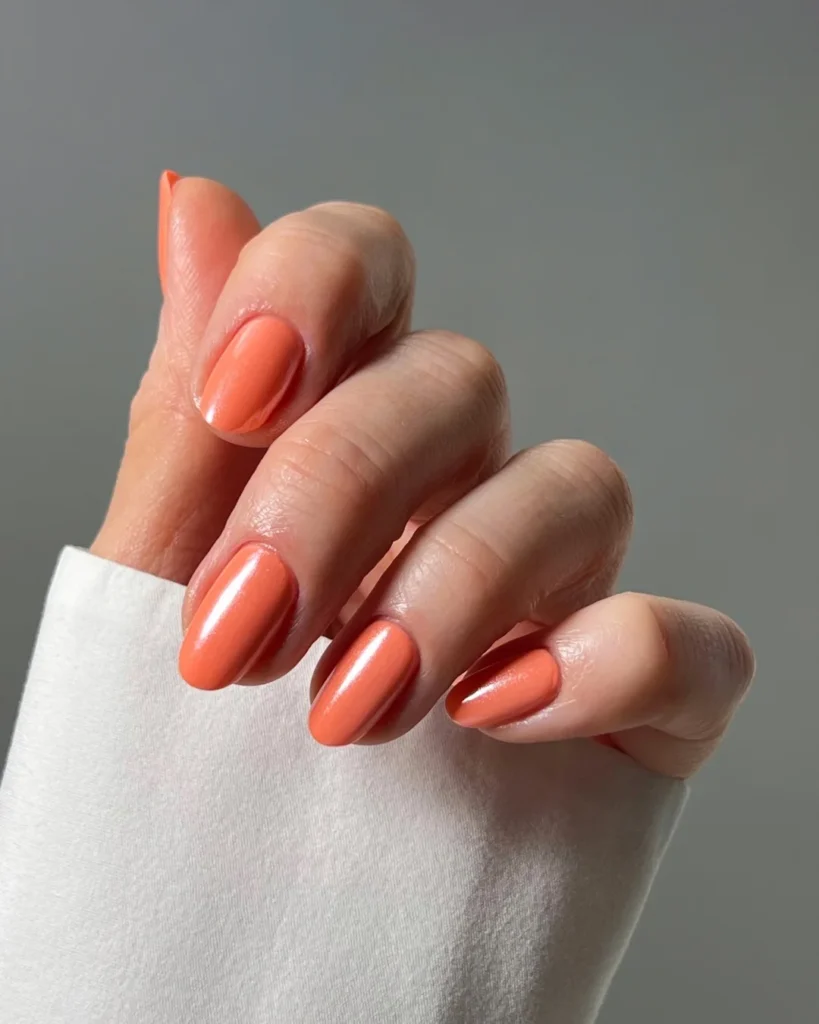 Neon Orange Glazed Nails 