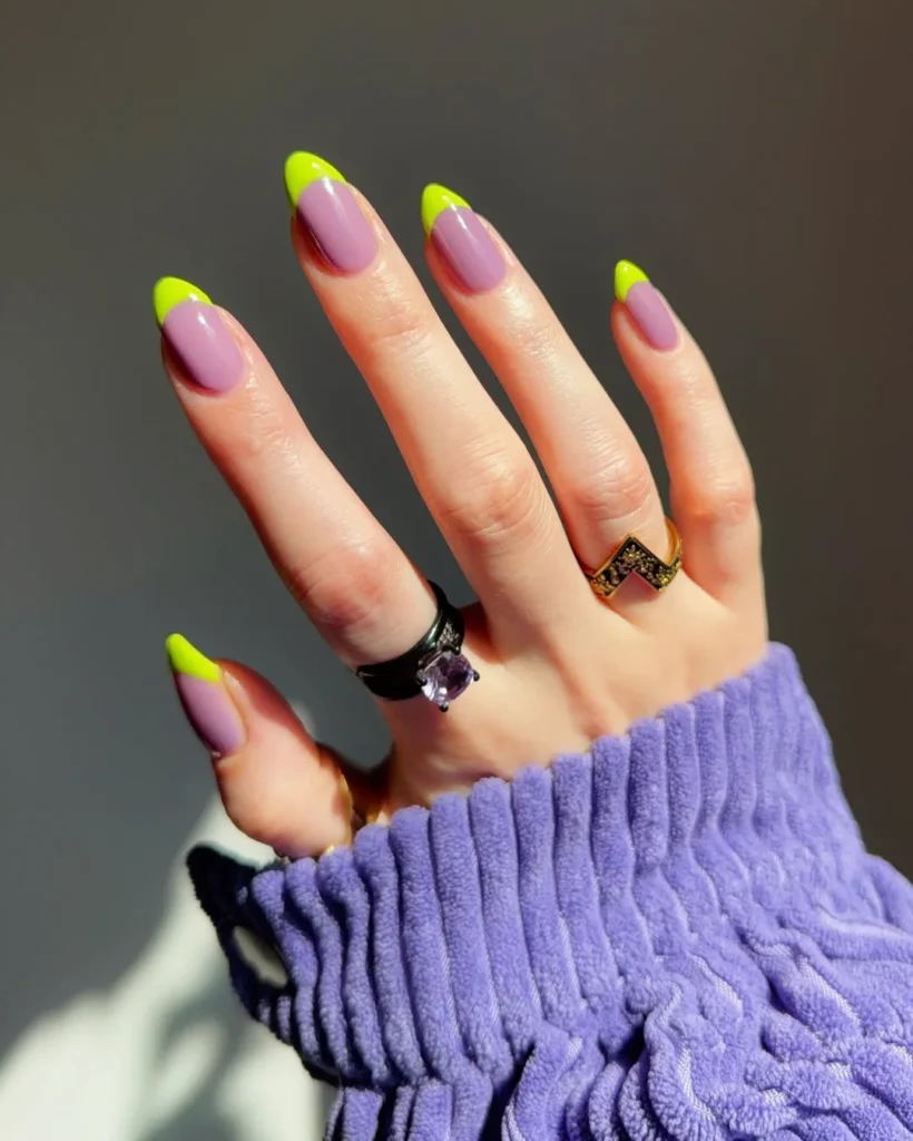 Neon Yellow French Tip