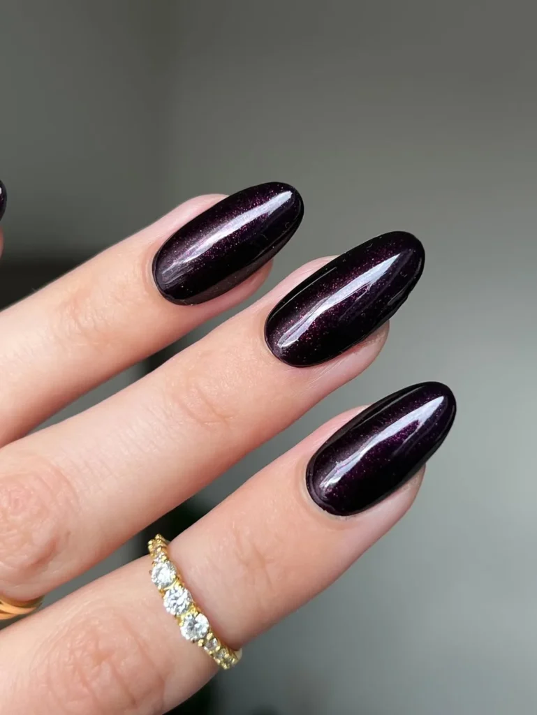 Vampy Dark Plum Shimmer Nail Color