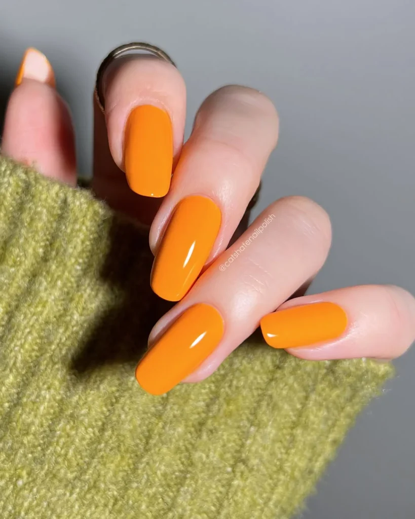 bright nail colors orange mango summer manicure