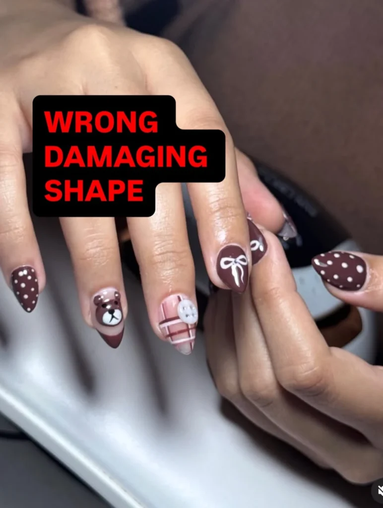 wrong nail shape nail art mistakes
