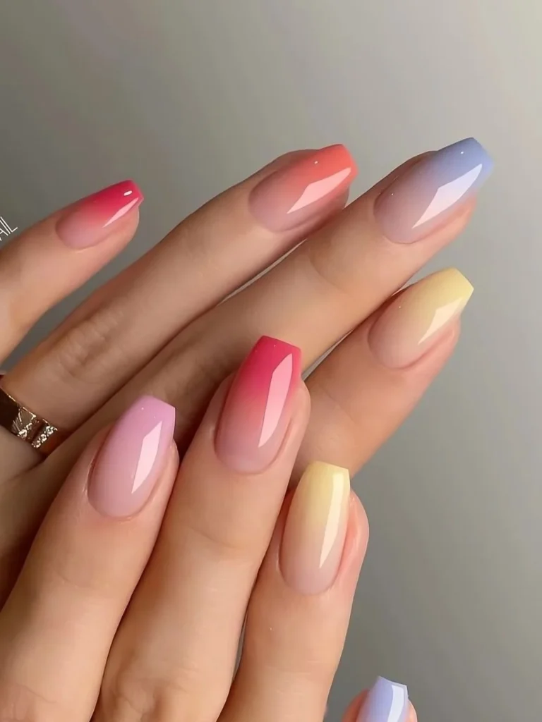 Ombré Coffin Nails