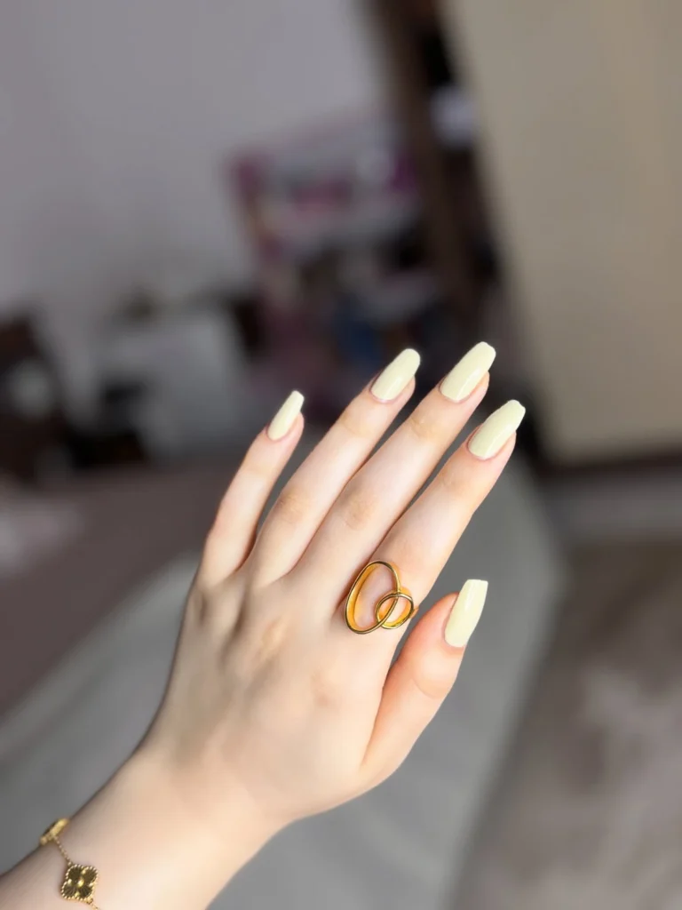 Solid Butter Yellow Nails