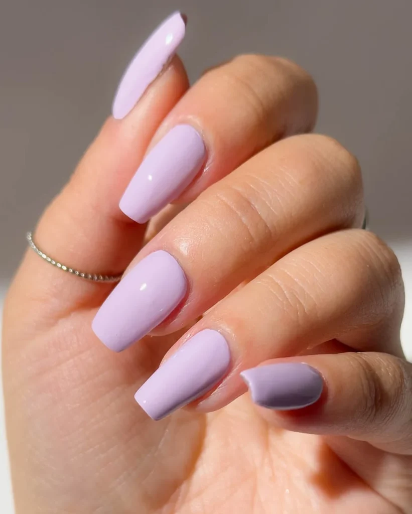 Solid Lavender Coffin Nails
