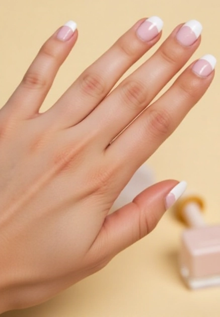 Classic French Tip Manicure at Home