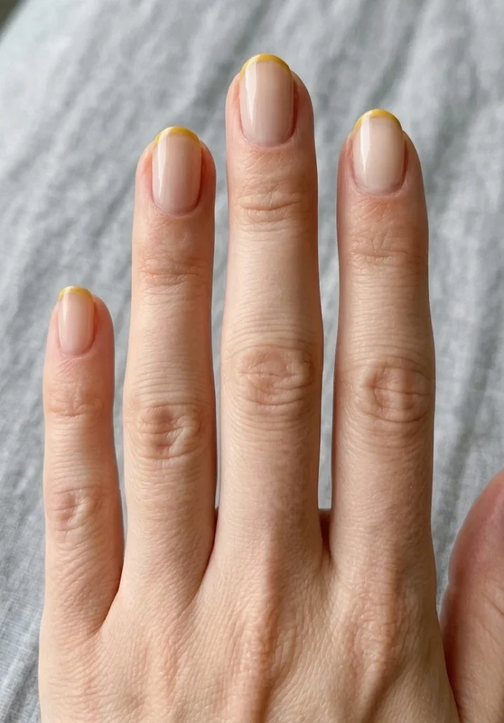 Mustard Yellow Micro French Tips