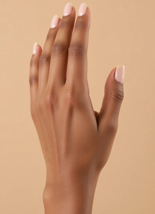 Natural French Tip on a Nude Base