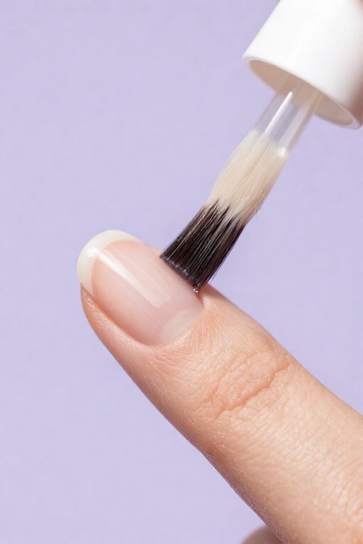 applying stain blocking base coat before dark nail polish