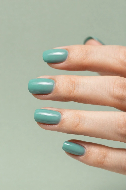 glossy gel effect no lamp teal polish for long lasting wear